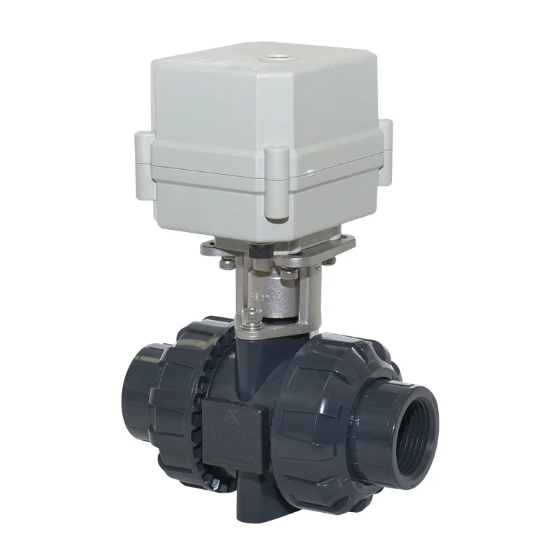 BSP/NPT 1/2 ''-2'' ПВХ моторизованный шаровой клапан DC 12 V/24 V электрический кран