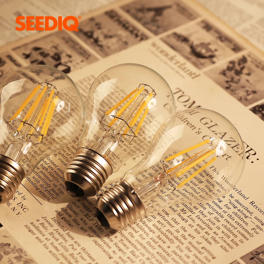 Винтаж Edison светодиодная лампа с нитью Led A60 2W 4W 6W 8W Ретро E27 СВЕТОДИОДНАЯ Лампа 220v
