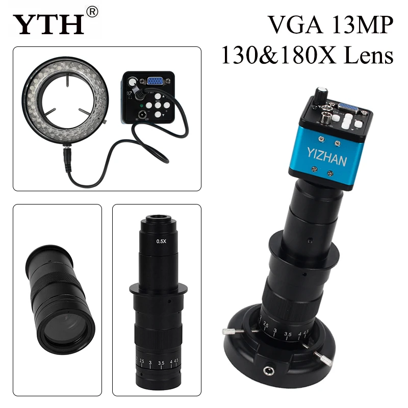Цифровой электронный микроскоп тринокуляр с регулируемыми линзами 13MP VGA HD