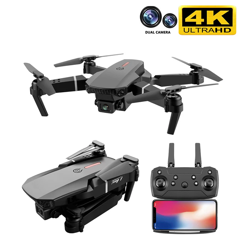 Дрон E88 Pro с 4k HD Двойная камера Визуальное позиционирование 1080P WiFi Fpv Drone Сохранение