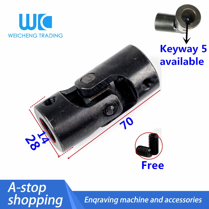 1 шт. 14*28*70/60 Keyway 5 Универсальный шарнирный Вал фоторазъем DIY рулевое U-образное