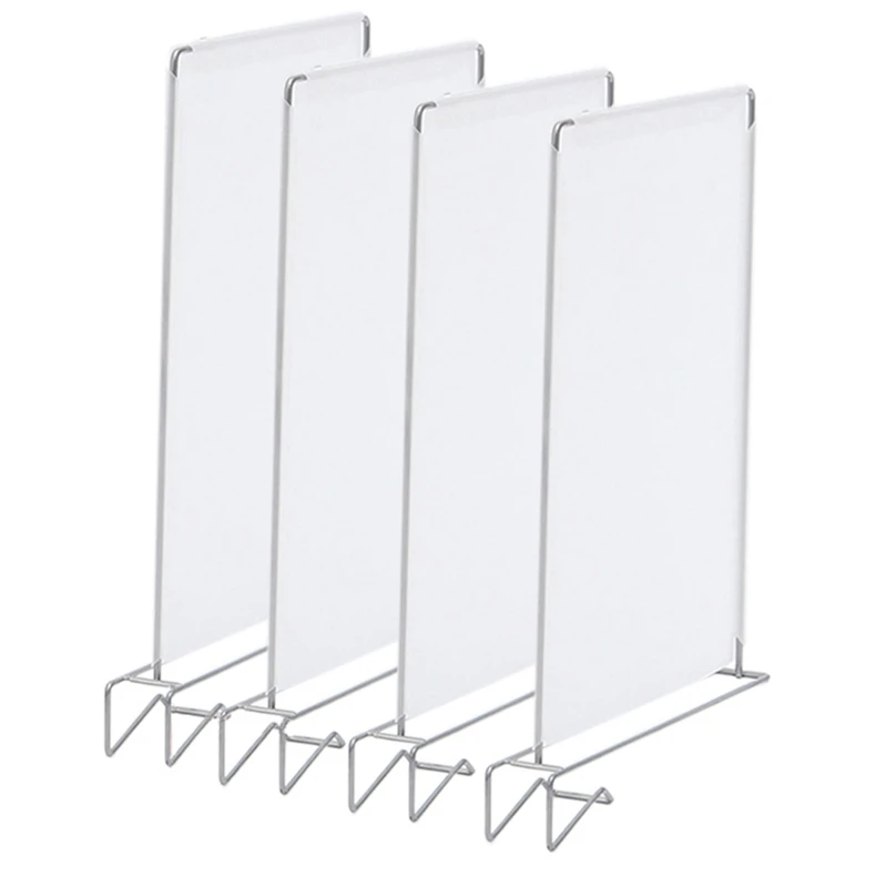 4Pcs Closet Divider Shelf Space Saving Shelves Wire Design Pp Wardrobe Chest Partition Clothes Storage Rack Drawer Organizer |