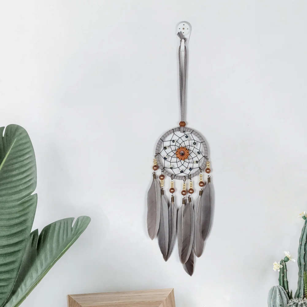 1pcs Mini Car Dream Catching Wind Chimes Handcraft Hanging Ornaments With Feathers Bedroom Living Room Decoration Supplies | Дом и сад