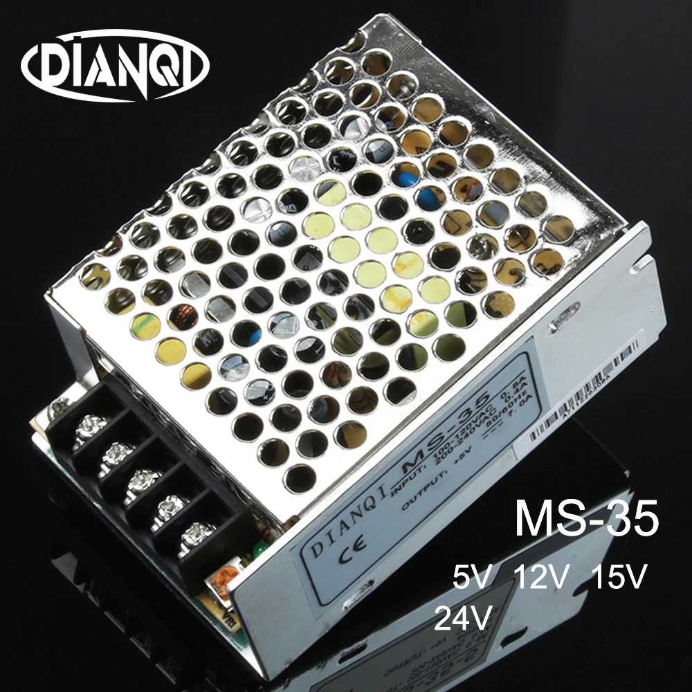 MS-35-5 MS-35-12 MS-35-24 импульсное устройство питания MS-35w 5v 12v 15v 24v mini size din led ac dc converter |