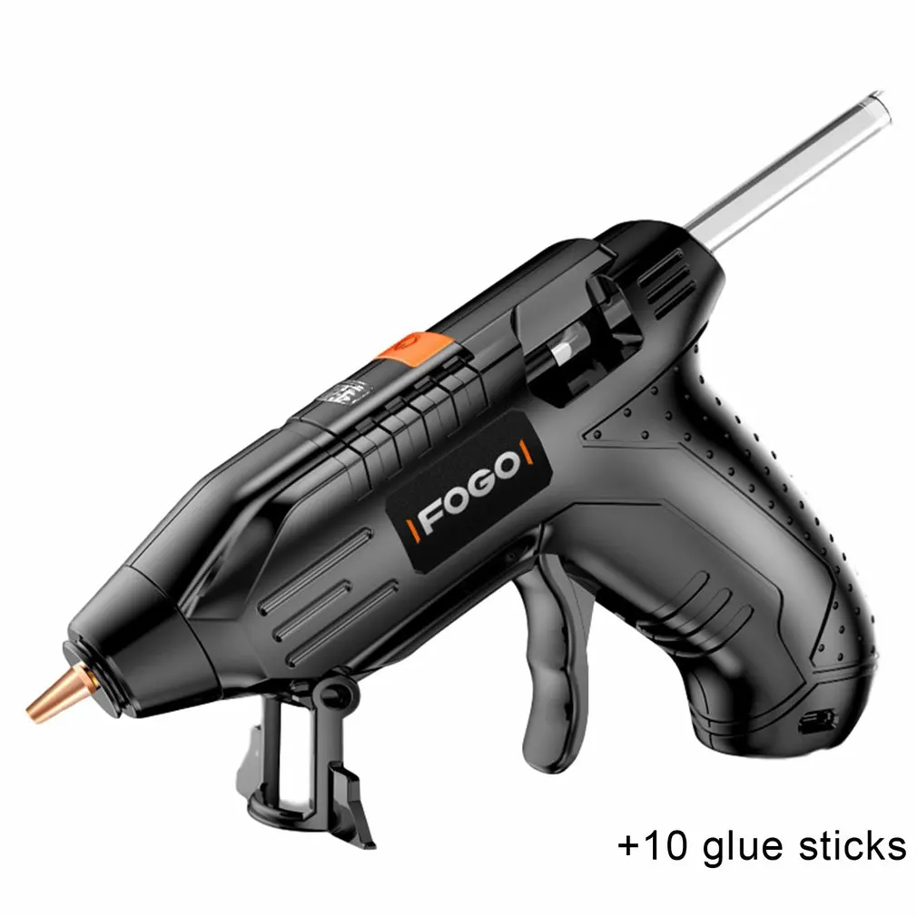 New 40W High Temp Heater Melt Hot Glue Gun DIY Household Industrial Heat Mini USB Recharge With 10pcs 7mm Sticks | Инструменты