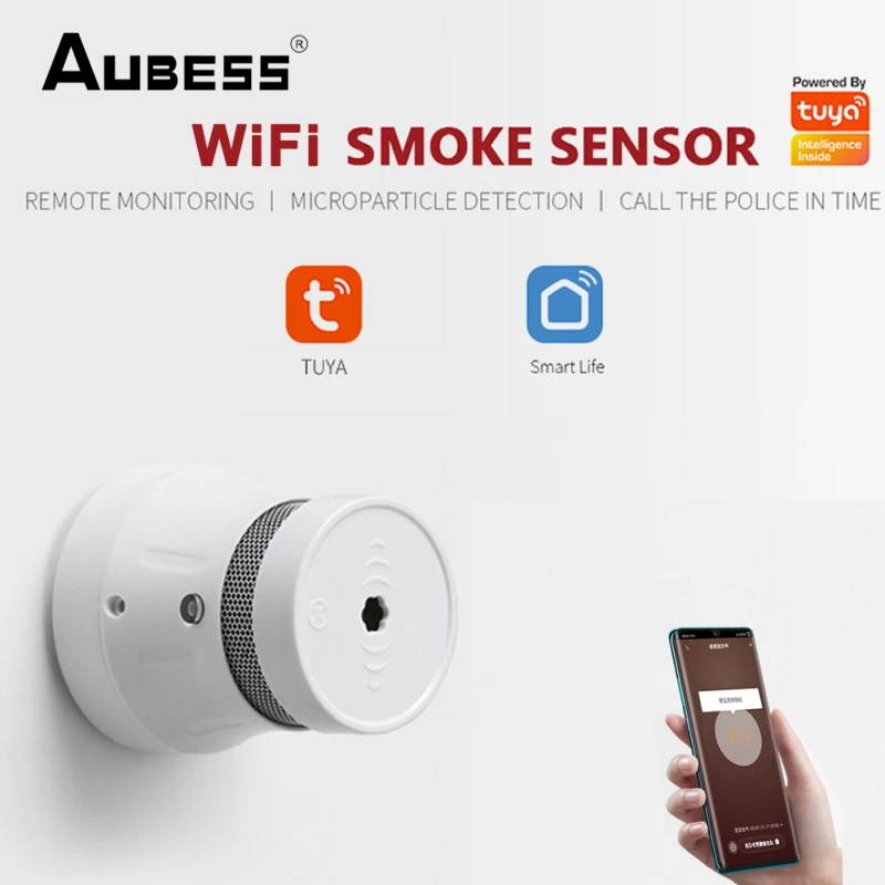 Смарт-датчик дыма Tuya Zigbee охранная сигнализация с дистанционным управлением