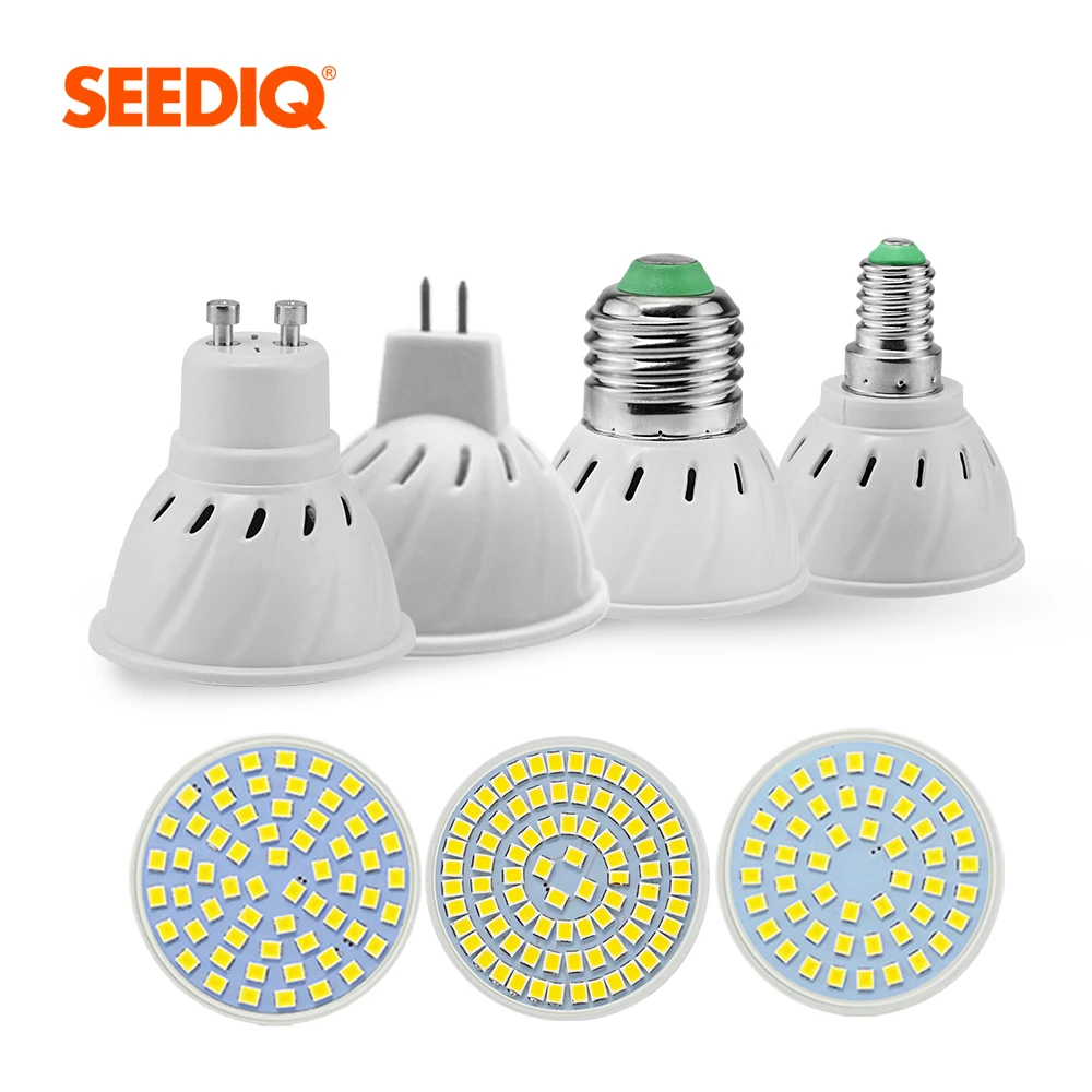 Светодиодный точечный светильник лампа E27 E14 MR16 GU10 СВЕТОДИОДНАЯ Лампа 220V 2835 SMD 40 60