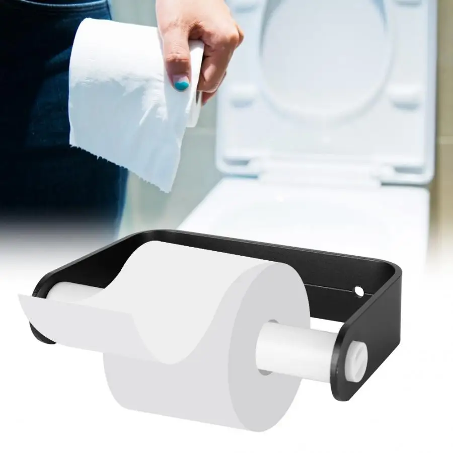 Bathroom Toilet Paper Holder Black Space Aluminum Wall Mounted Towel Shelf Waterproof Kitchen Accessories | Обустройство дома