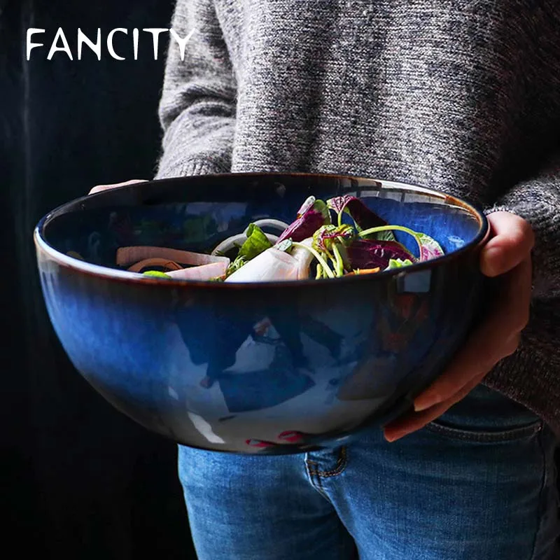 FANCITY большая миска в японском стиле Салатница креативная для лапши керамическая