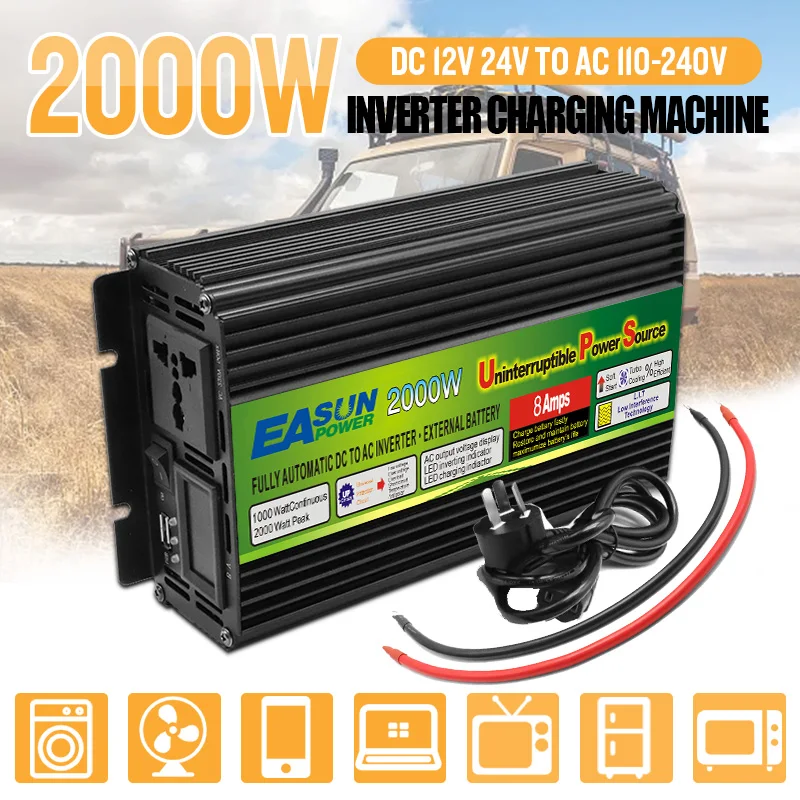 Источник питания Easun 800W 1000W 2000W UPS инвертор модифицированный синусоидальный