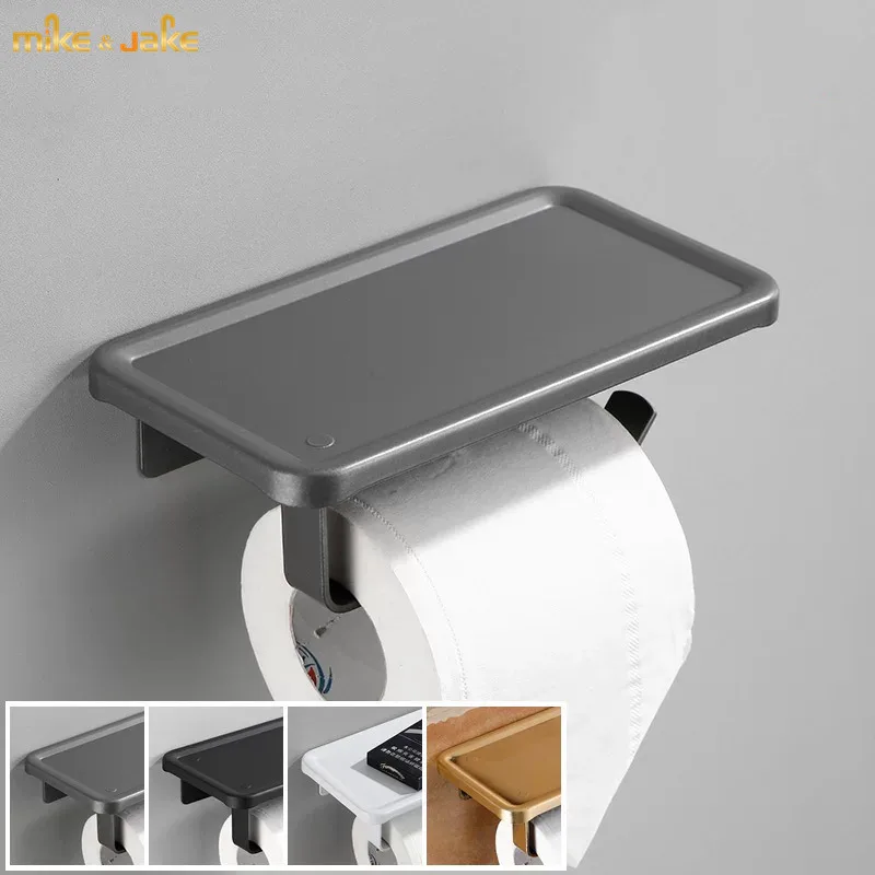 Bathroom paper holder phoneholder with metal shelf toilet phone wall rack |