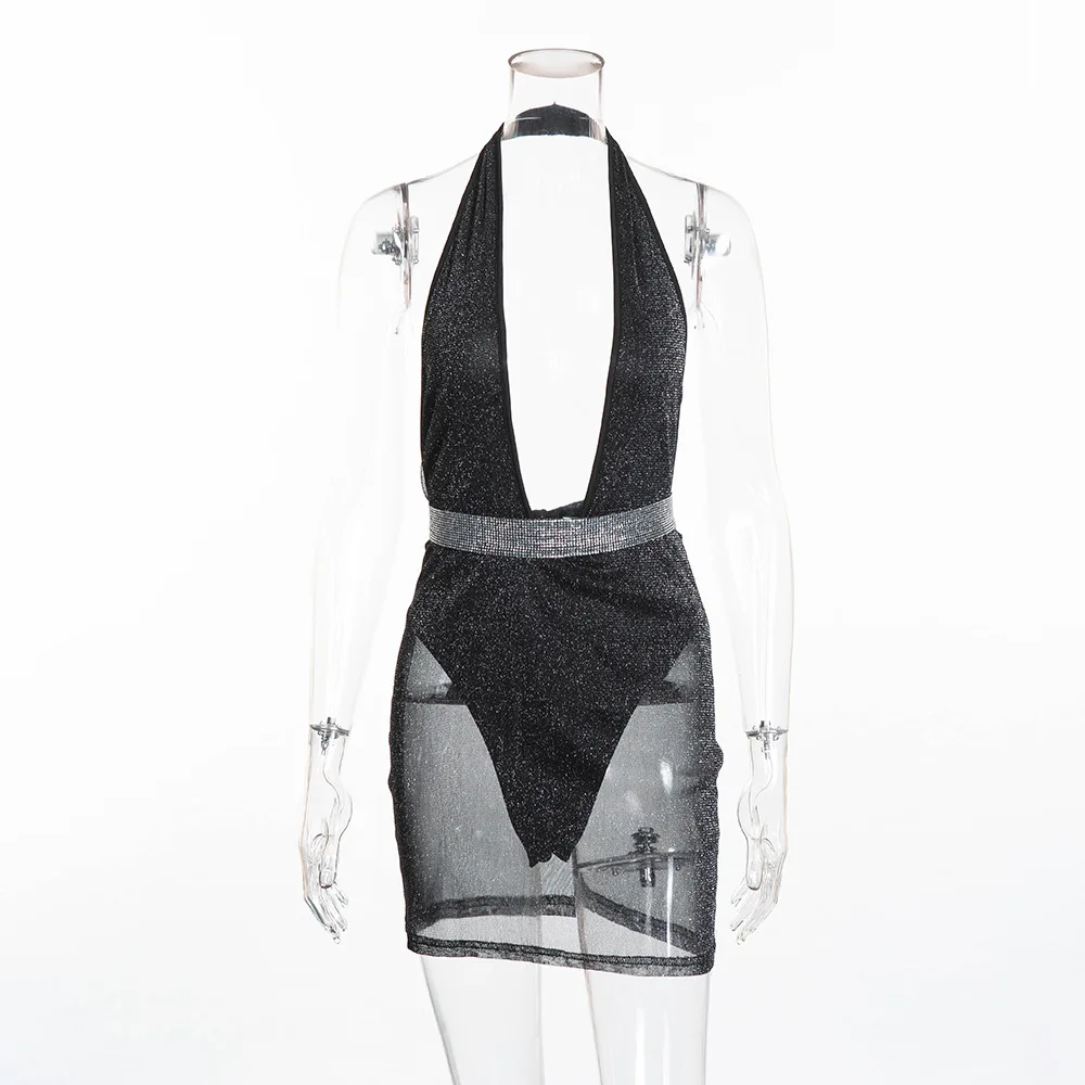 Пикантные женские летние костюмы Глубокий V средства ухода за кожей шеи Sheer