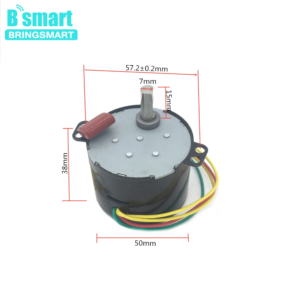 Bringsmart 50KTYZ AC мотор 220 В CW/CCW 2 5 об/мин мини Синхронный Мотор 10 Вт двигатель с