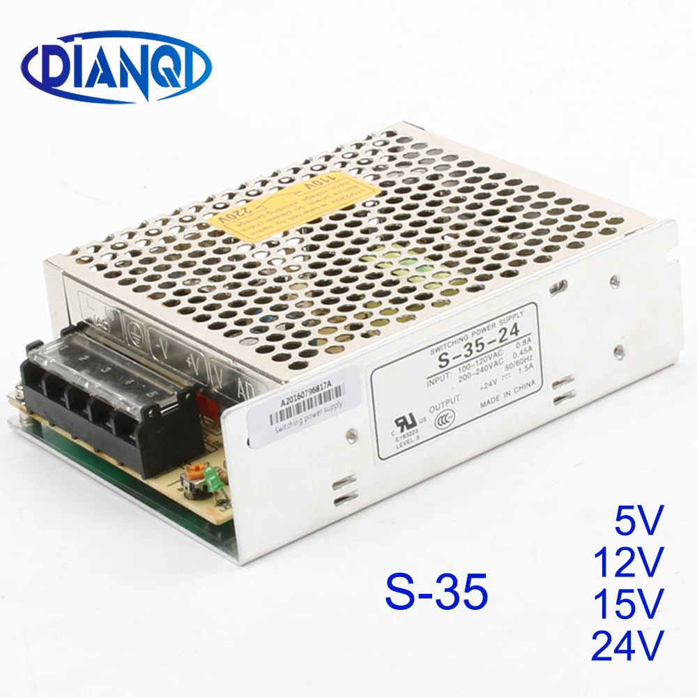 Блок питания S-35w 5 V 12 15 24 0-7A ac к dc импульсный источник высокое качество