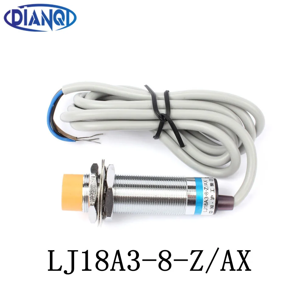 Индуктивный датчик приближения DIANQI LJ18A3-8-Z/AX NPN 3-проводной NC диаметр 18 мм сенсорный
