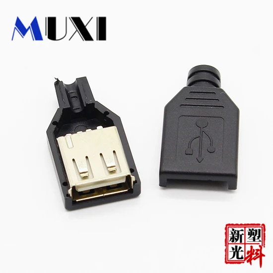 Акция! 5 шт./лот USB Coverd черный пластик с 4 контактным разъемом для разъема USB|4 pin female|4