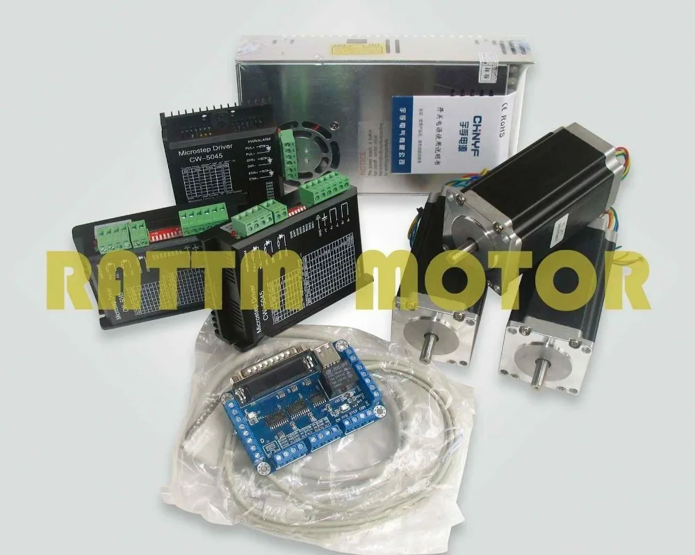 3 оси набор контроллеров Cnc Nema23 425Oz-in шаговый двигатель + CW5045 драйвер 4.5A с