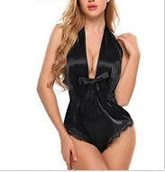 Для женщин леди Шелковый шнурок Babydoll рубашки пижамы без рукавов с открытой