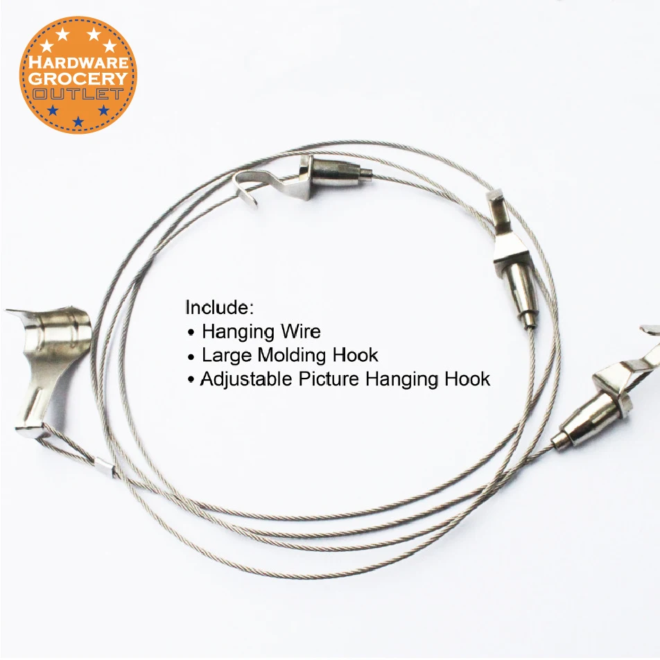 Exhibition Art Hanging System Gallery Large Picture Photo Paint Display Kit Stainless Steel Wire Molding Hook Hanger 2.5m 2pcs |