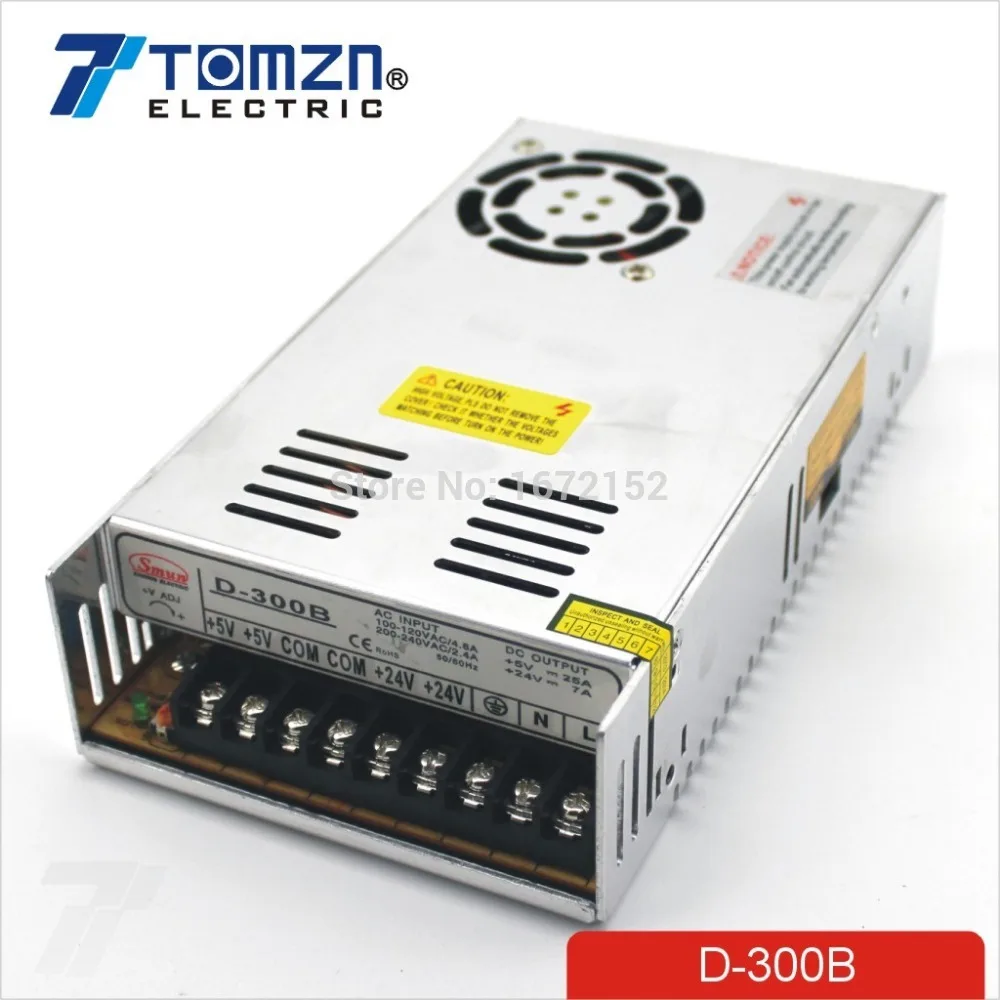 300W B Dual output 5V 24V Switching power supply AC to DC 25A 7A | Power Supply