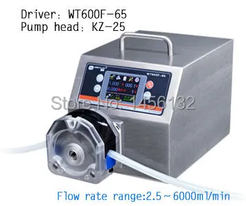 WT600F-65 KZ25 Head Big High Flow Industrial Lab Intelligent Dispensing Peristaltic Dosing liquid Pumps (IP65) 0.25~6000 ml/min |