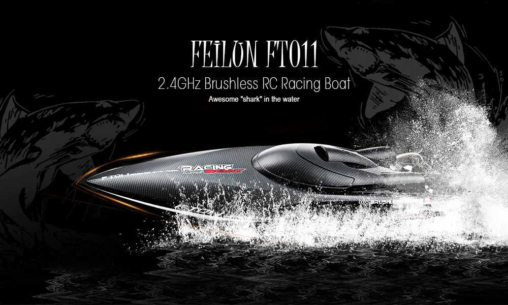 FeiLun FT011 RC Boat 2.4G High Speed Brushless Motor Built-In Water Cooling System Remote Control Racing Speedboat Toys Gift | Игрушки и