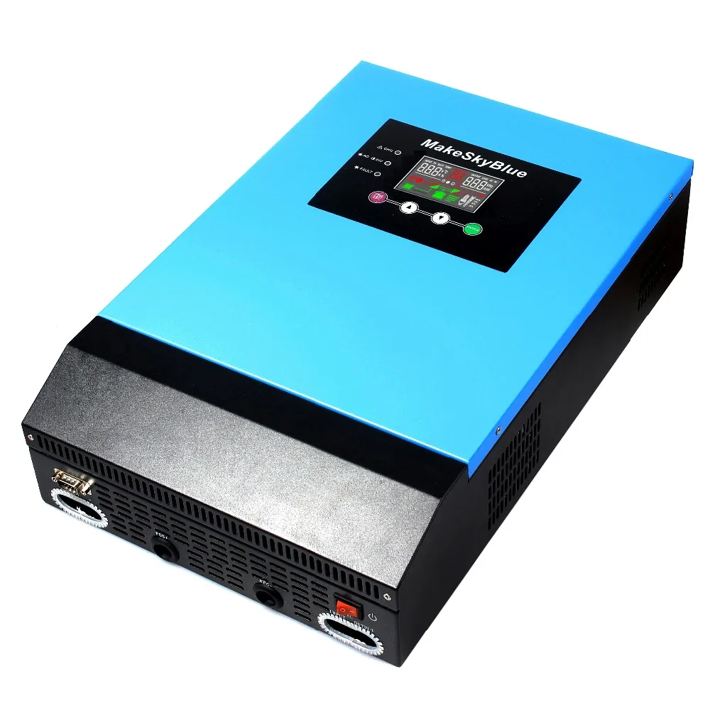 3KVA 2400W MPPT Гибридный солнечный инвертор 24V DC до 230V AC 60A встроенное зарядное