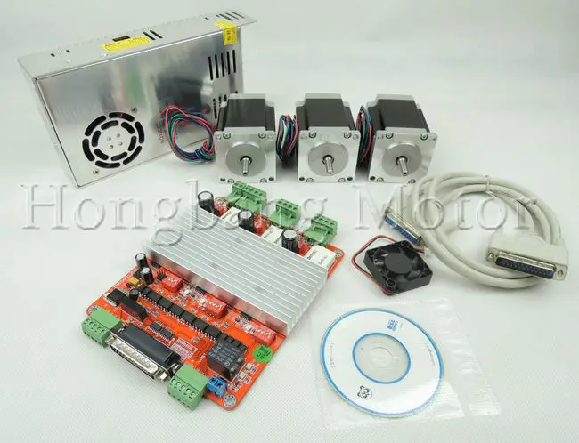 3 оси с ЧПУ контроллер комплект TB6560 3.5A Драйвер шагового двигателя + nema23 270 унций в