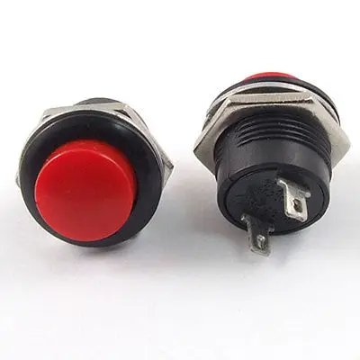 AC 125V/6A 250V/3A 2-контактный SPST Off/(On) NO Мгновенный Красный кнопочный переключатель -