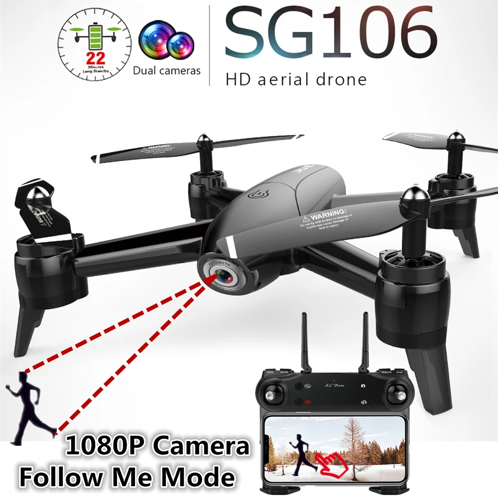 SG106 RC Дроны с камерой HD 1080 P 5MP Wi-Fi FPV Quadcopter оптический поток Дрон на ру электронная