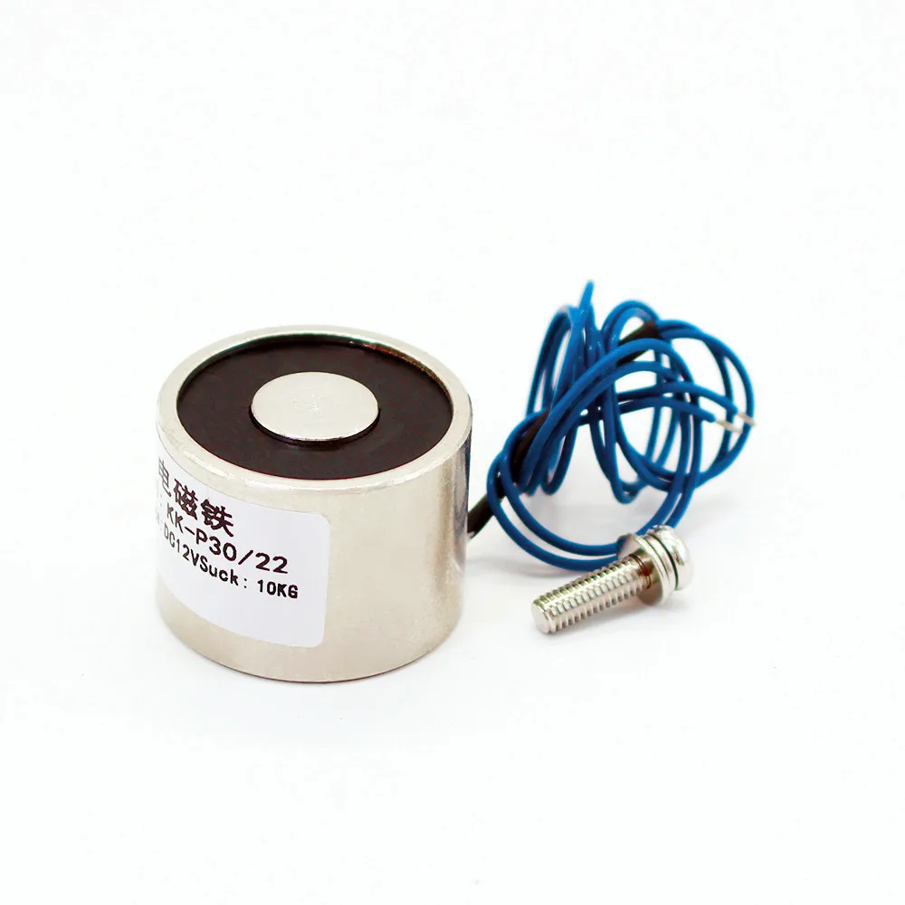 30/22 mm Suction 10KG 100N DC 5V/12V/24V Mini solenoid electromagnet electric Lifting electro magnet strong holder cup DIY 12 v |