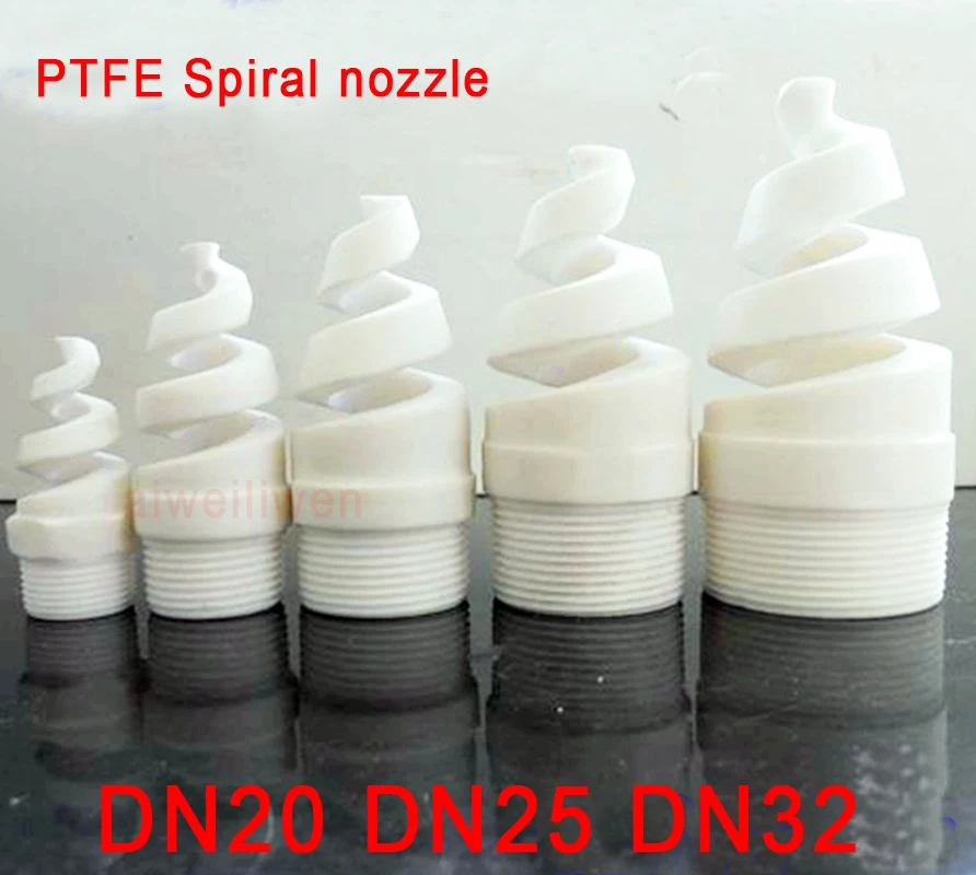 Спиральная Насадка DN20 DN25 DN32 1-1/4 1 3/4 дюйма ETFE FEP SPJT PTFE F4 насадка-распылитель с