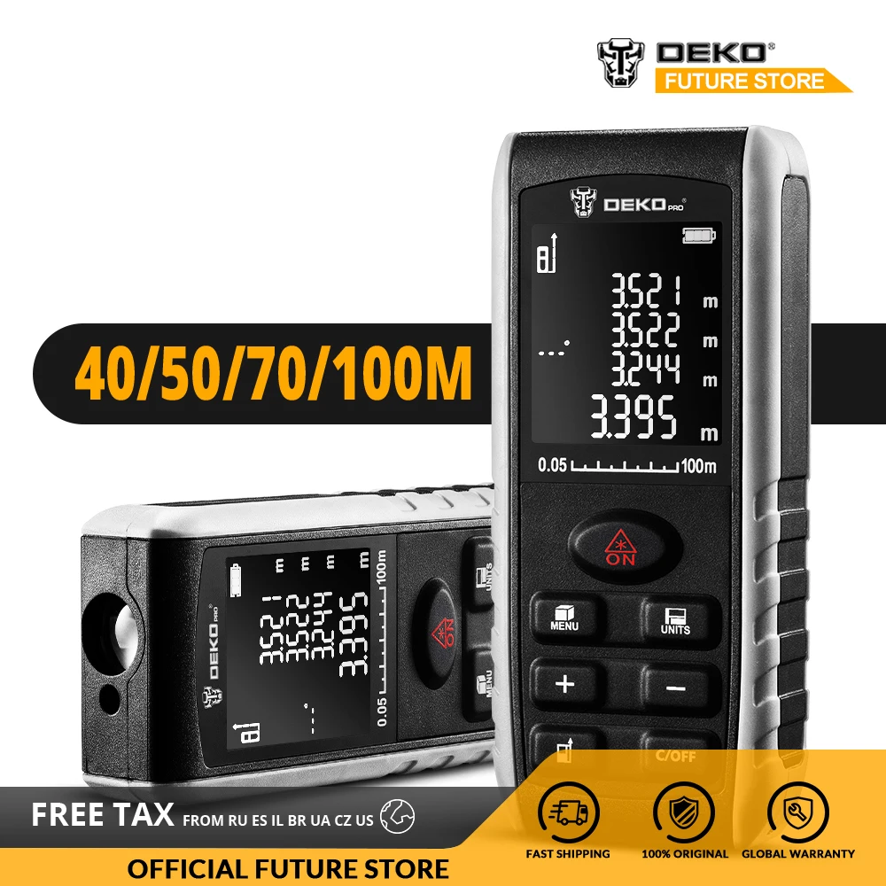 Ручной лазерный дальномер DEKO LRE521 40/50/70/100 м с двойным Лазерным дисплеем |