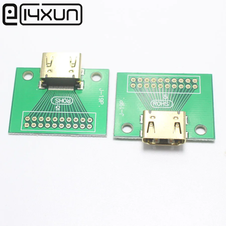 EClyxun 1 шт. позолоченный HDMI 19Pin тестовый разъем адаптер тестовая плата с зеленой