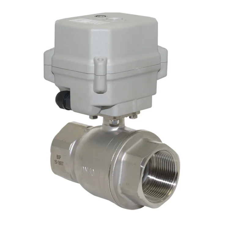 DC 12-24V моторизованный шаровой кран BSP/NPT 1-1/2 ''Электрический CR2-02 нержавеющая