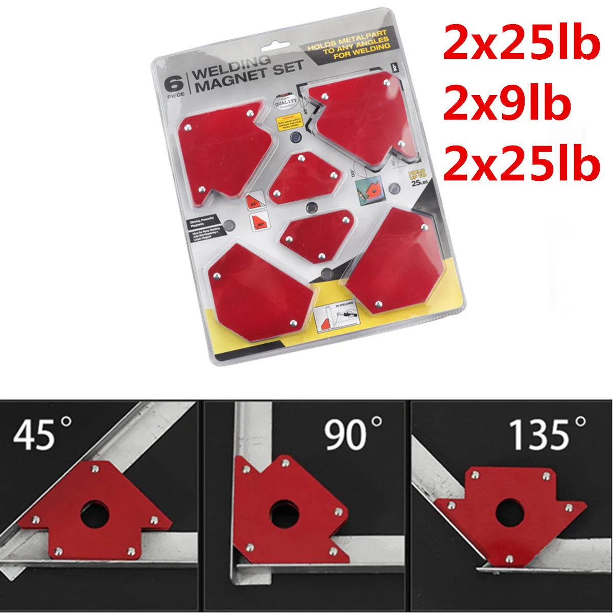 6pcs Multi-angle Magnet Welding Holder Arrow Magnetic Clamp for 2x 50lbs 25lbs 75lbs Mig Tools | Обустройство дома