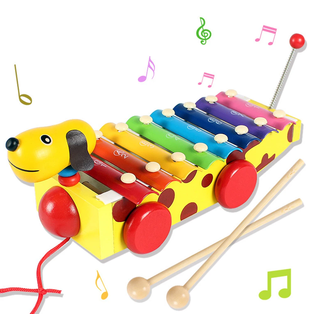 Baby Kids 8-Note Xylophone Musical Piano Cartoon Animal Dog Developmental Music Toy Colored Child Educational Gifts |
