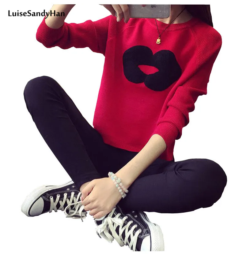 2015 осень зима кашемировый свитер женщины мода sexy о-образным вырезом loosesweater