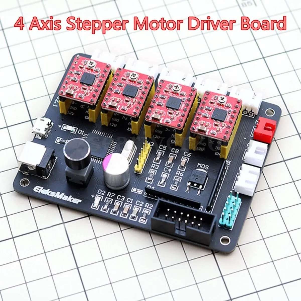 4 оси USB CNC шаговый двигатель управления драйвер 12В мощность для лазерного гравера