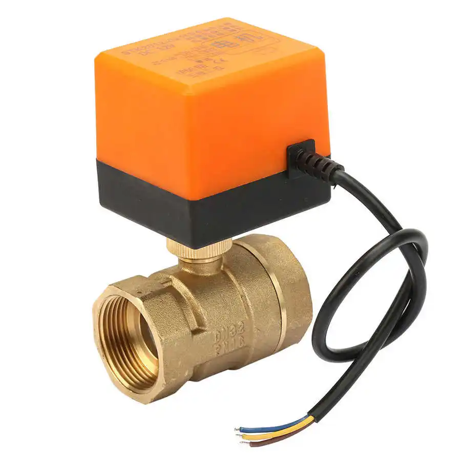 Электромагнитный клапан шаровой AC/DC 12V 2 Way 3 провода латунный моторизованный
