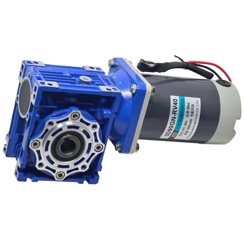 5D90GN-RV30/RV40 DC 12V/24V 90W Турбо червячный двигатель с самоблокировкой большим крутящим моментом металлической коробкой передач Gearmotor CW/CCW 21-420RPM.