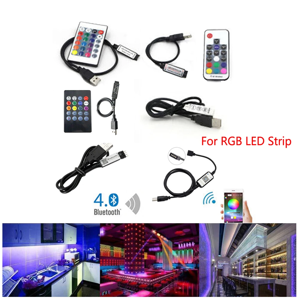 Питание от USB 5 в постоянного тока Wi-Fi BT 4-контактный светодиодный пульт управления