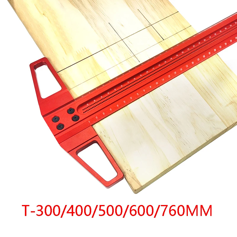160-760MM High precision Woodworking Scribe T-Type Square Scribing Ruler Aluminum Line Marking Gauge Measuring Carpenter Tools - купить по