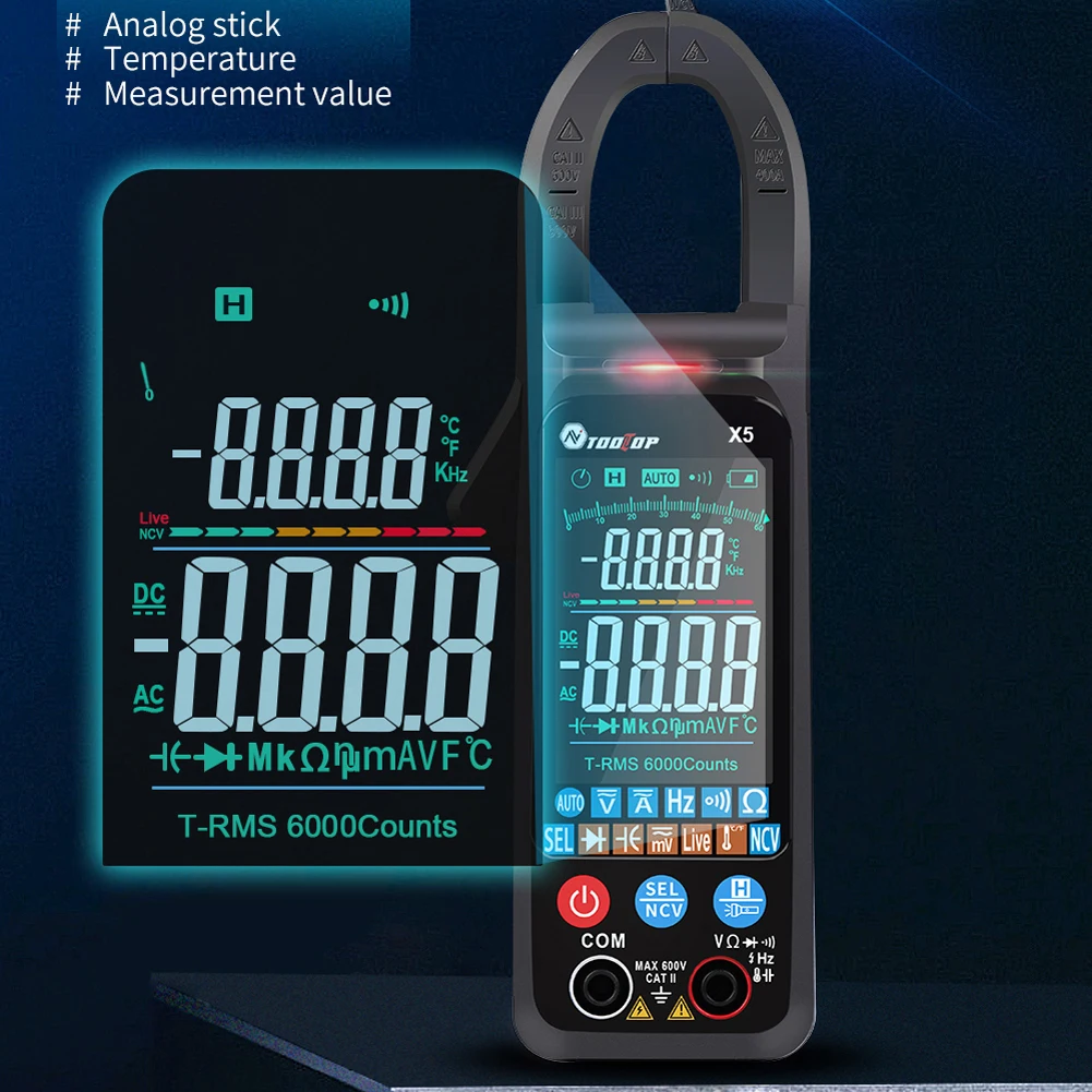 Цифровой мультиметр TOOLTOP X5 измеритель-Зажим постоянного и переменного тока