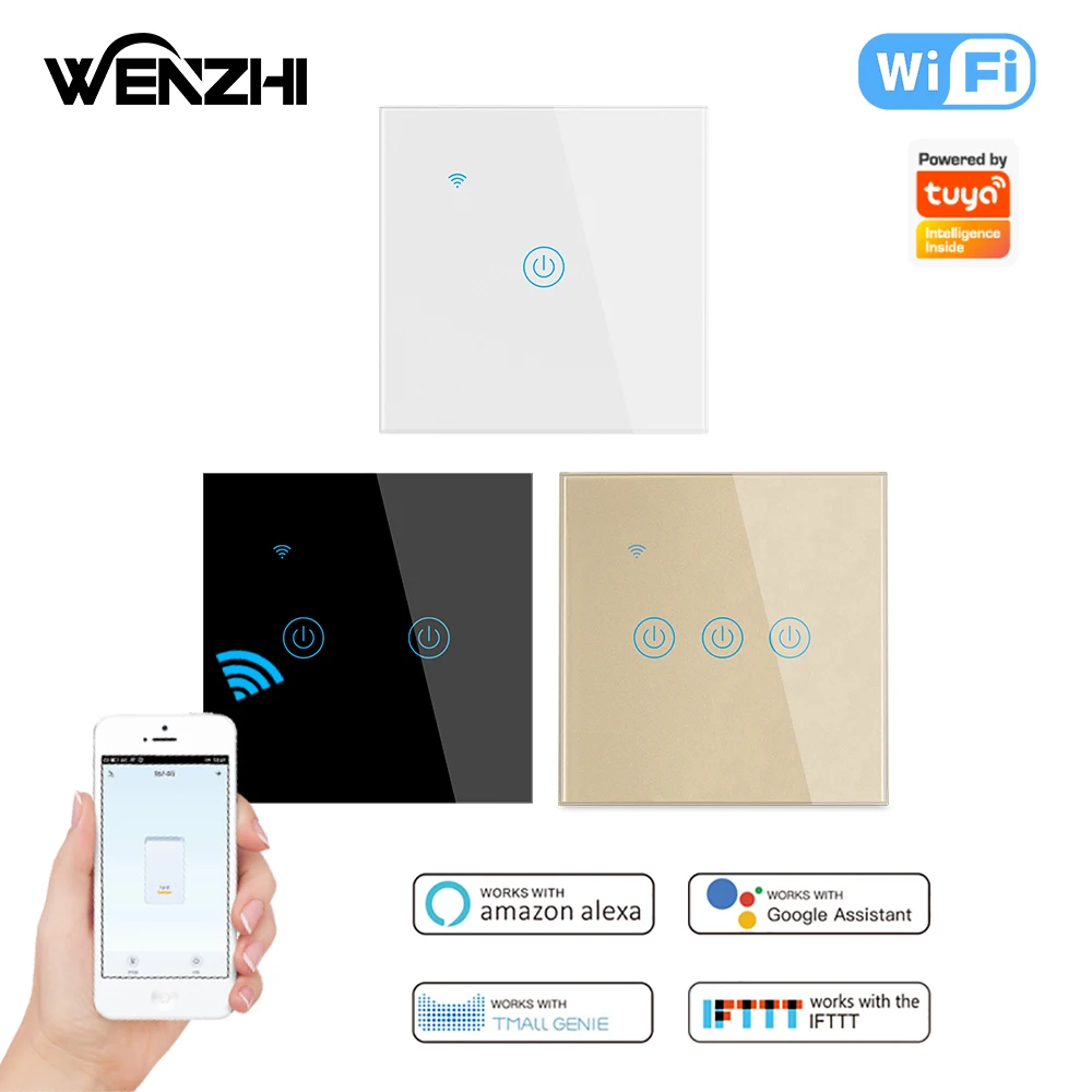 Wi-Fi BLE Сенсорное стекло переключатель настенный светильник 110/220 V Таймер Пульт