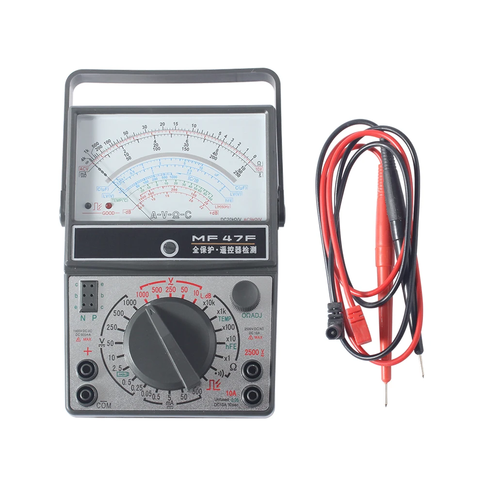MF47F Voltage Current Tester Resistance Analog Display Pointer Multimeter DC/AC Inductance Meter | Speed Measuring Instruments