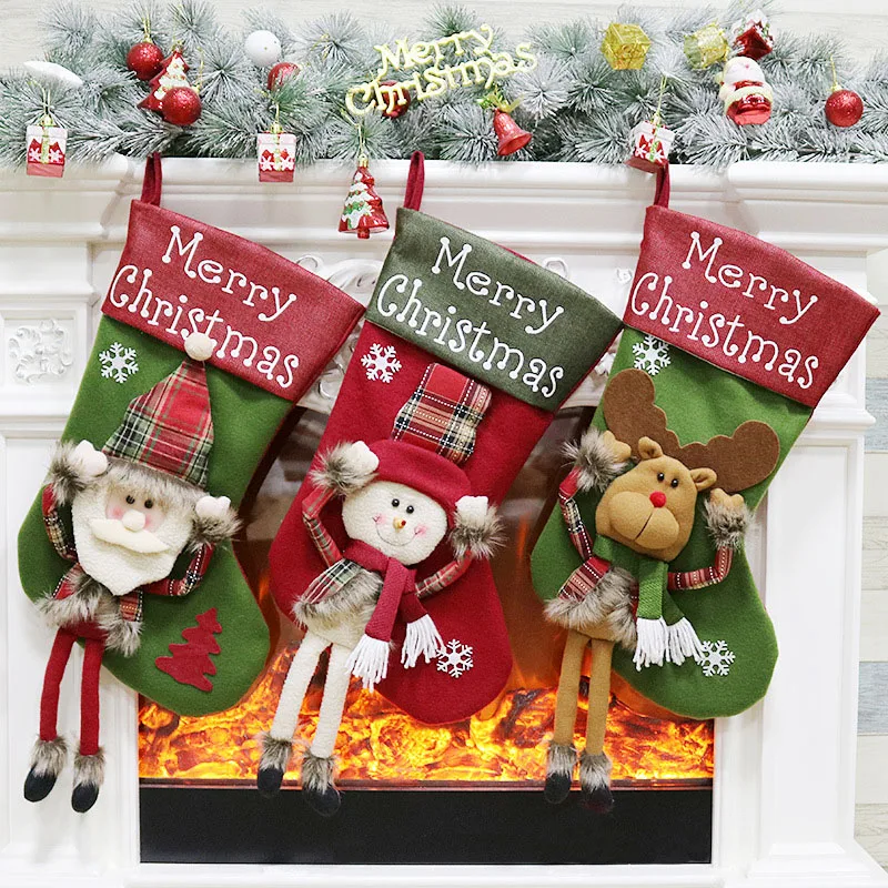 Party Supplies Home Decoration Acessories Santa Sock Handmade Non-woven Fabric Gift Bag Christmas Decorations Crafts Kids Gifts | Дом и сад