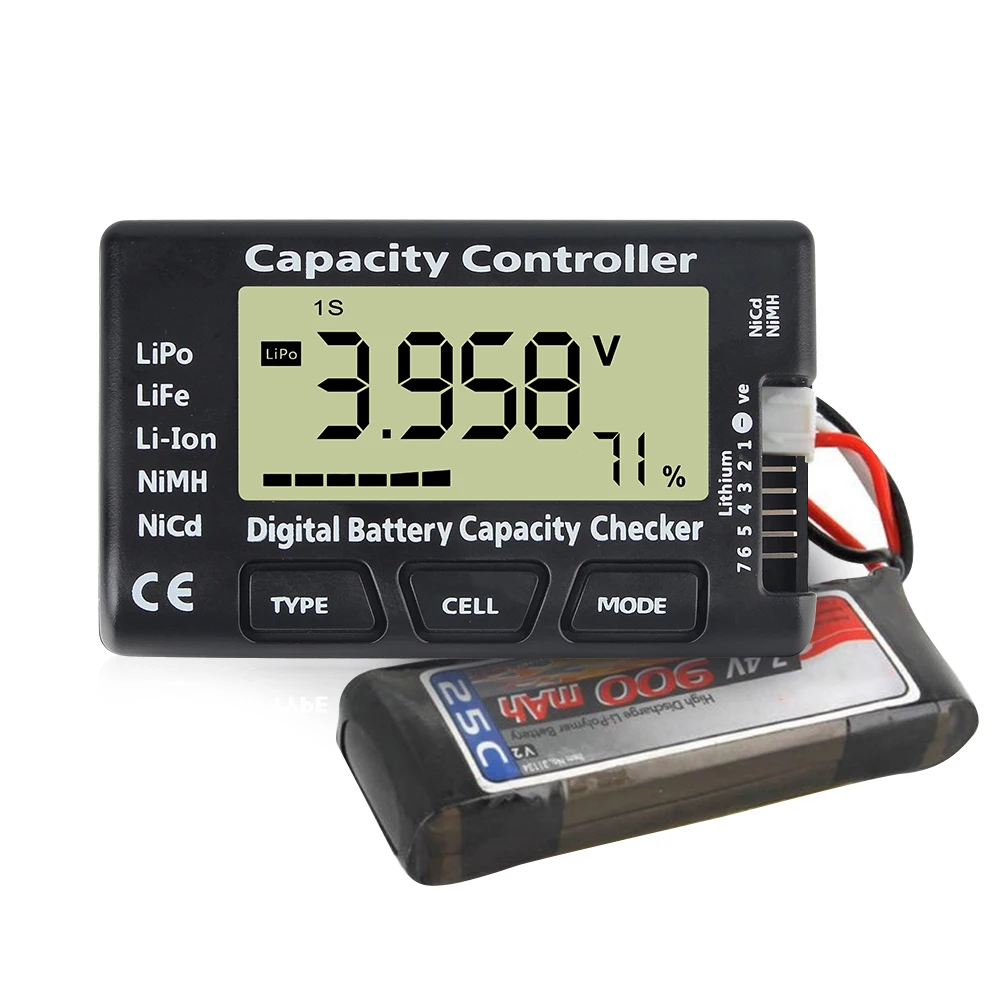 Для литий-ионных аккумуляторов LiFe Nimh Nicd Lipo проверка емкости аккумулятора CellMeter 7