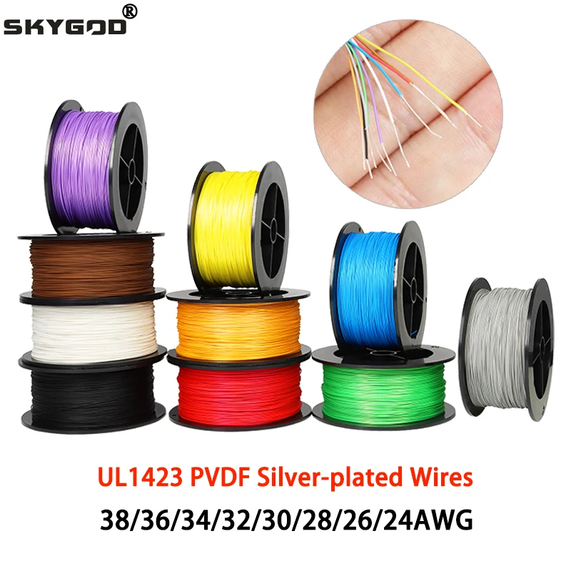5 ~ 100 м PTFE провод UL1423 посеребренный одножильный кабель (без прокрутки)