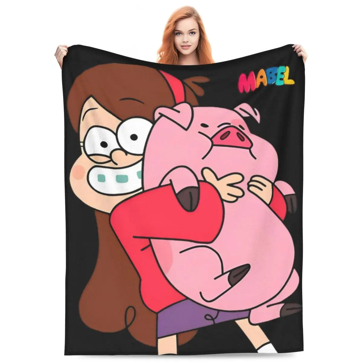 Супер теплое одеяло Mabel Funny Pig Gravity Falls дорожное плюшевое с рисунком для спальни